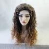 Perucas Castanhas para Homens Peruca Sintética Peruca Ondulada com Partição ao Meio Cabelo Sintético Castanho Escuro Ombré Longo Perucas para Festa de Halloween Cosplay