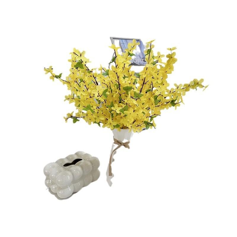 Winter Jasmine Fake Flower Bridal Arrangement With Durable Plastic Material For Wedding Venue And Photography Props