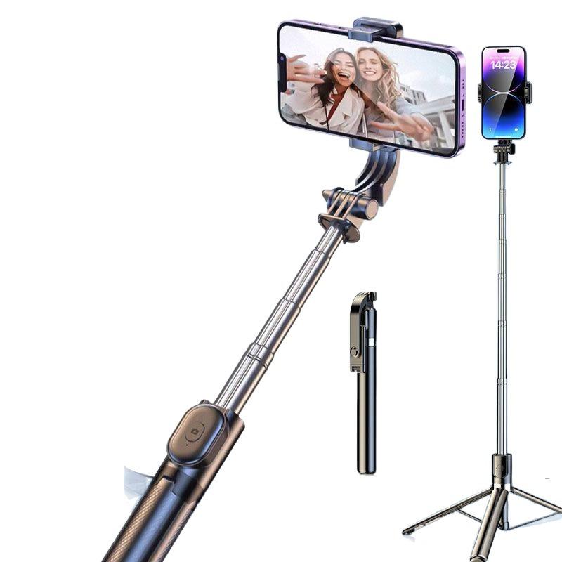 Portable Bluetooth Selfie Stick with Remote, Tripod Stand for Photography and Streaming, Foldable and Ideal for Travel