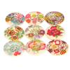 100Pcs Buttons Natural Wood Color Painted Printing Wide Sided DIY Clothing Accessories 30mm