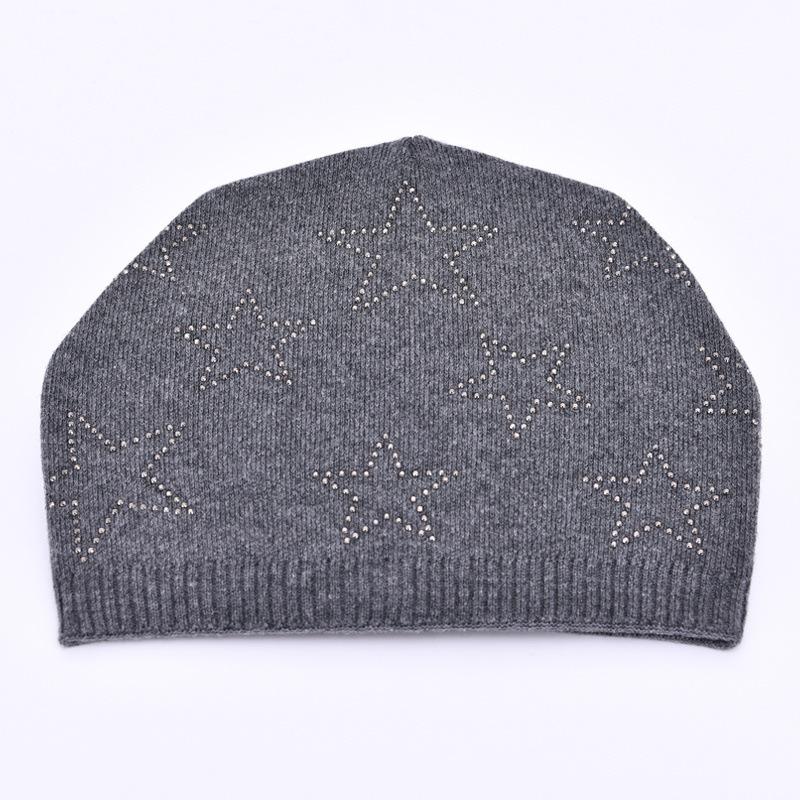 Big beetle, new with diamonds, small stars, soft, comfortable and warm wool hat, soft waxy knitted hat.