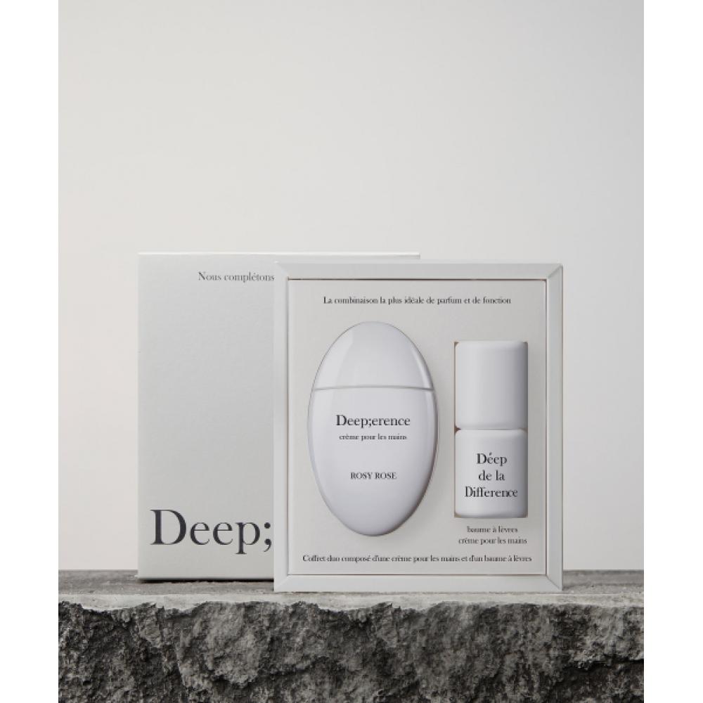 Deeperence Perfume Hand Cream   Lip Balm Duo Set GREENERY AND BASIL/coral pink