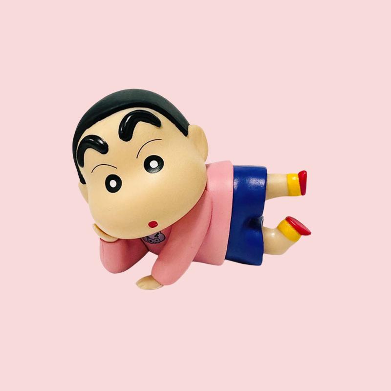 Kawaii Cute Crayon Shin-Chan Side Lying Posture Anime Doll Cute Cartoon Entrance Creative Home Decor Car Interior Ornaments Gift