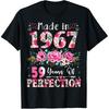 59 Year Old Made In 1967 Floral 59th Birthday Vintage 1967 Fashion T Shirts Cotton Short Sleeve Oversized Loose Tshirt Tops