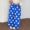 Women's Casual And Fashionable Printed Elastic Waist Loose Wide Leg Pants
