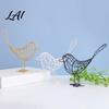 Handcrafted Iron Bird Figurine Wire Figurine Minimalist Hollow Metal Sculpture Stable Elegant Table Ornament Rustproof Tabletop Decor for