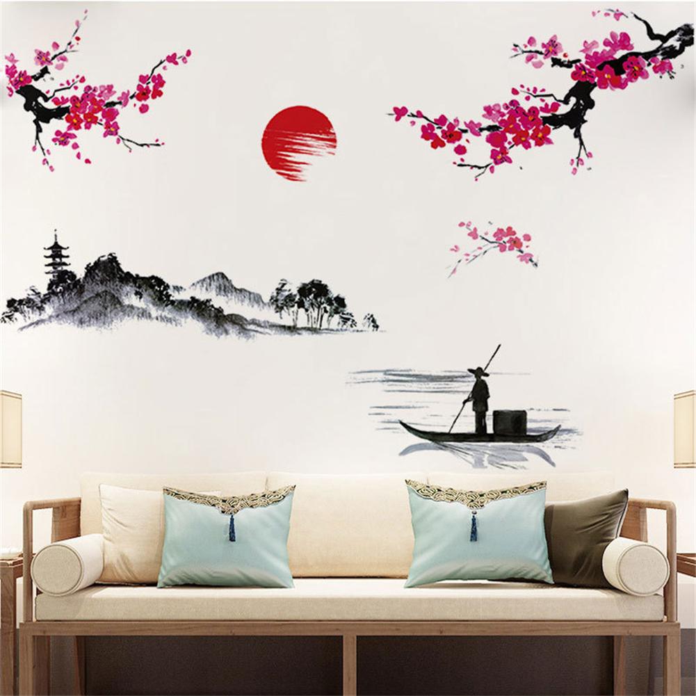 Home Wall Stickers Wedding Decor Plum Flower Removable