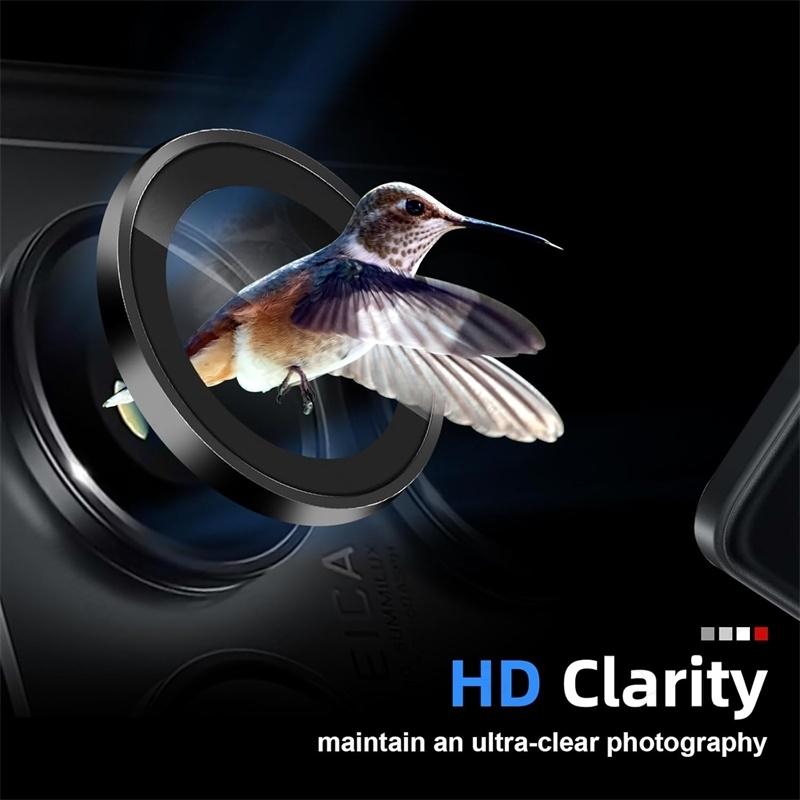 4Pcs/lot Black Metal Ring+Tempered Glass Lens Protector for Xiaomi 14T / 14T Pro  14TPro HD Clear Glass Camera Film