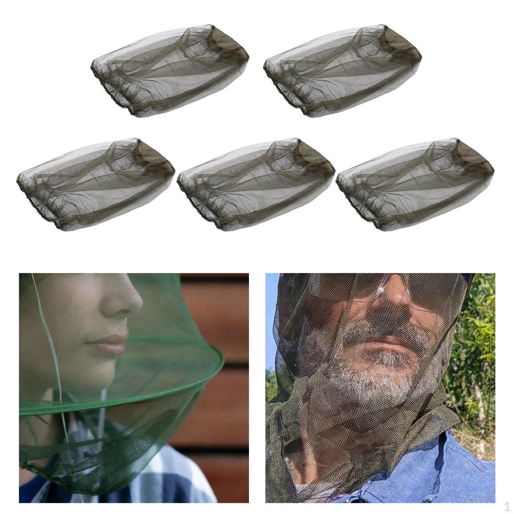 5 Pieces Head Net Cover Comfortable Breathable Fishing Cap for Climbing Hiking