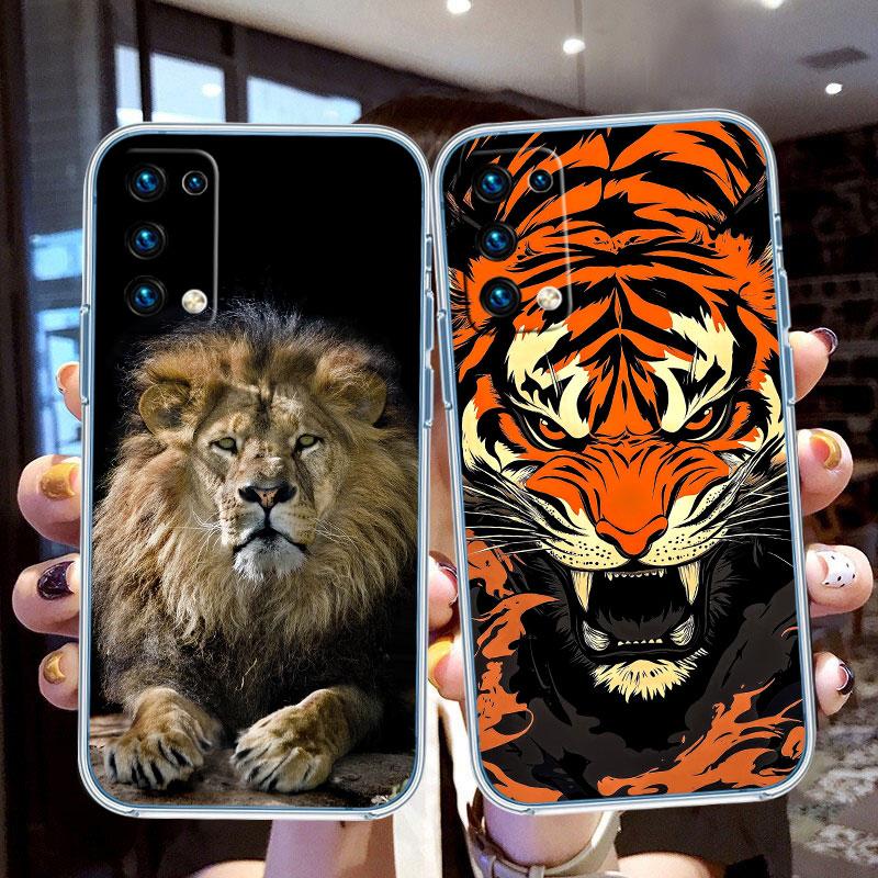 Tier Tiger Löwe Transparente Handyhülle für Samsung Galaxy A04 A04S A14 A23 A34 A54 M23 M33 M52 M53