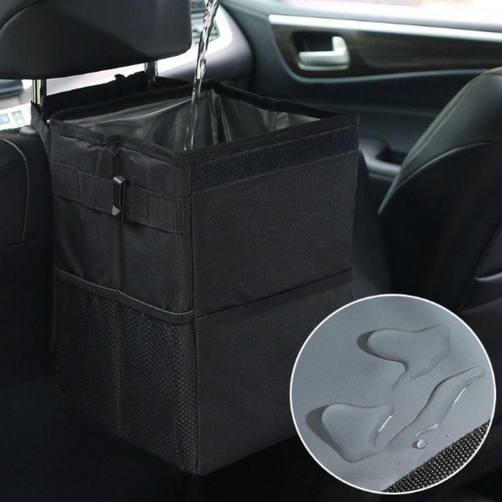 Oxford Cloth Car Storage Bin Waterproof Hanging Garbage Bag Car Trash Can Car Accessories
