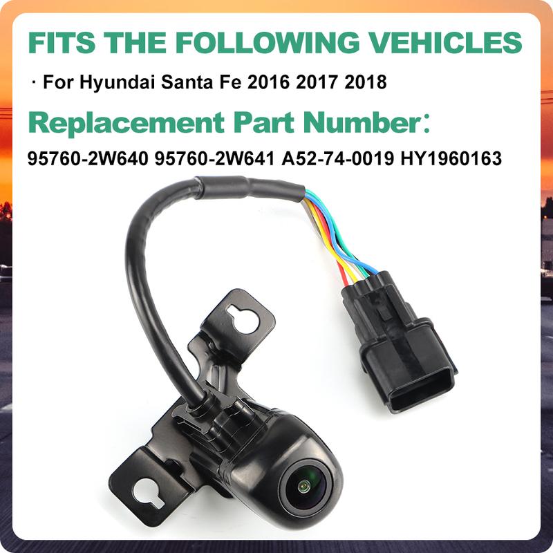 

GreenYi Car Rear View Camera For Hyundai Santa Fe 2016 2017 2018 Backup Parking 95760-2W640 95760-2W641 A52-74-0019 HY1960163