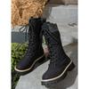 Lace-up Woolen Mid-leg Boots Women's Winter 2025 New Fleece Platform Size Muffin Martin Boots