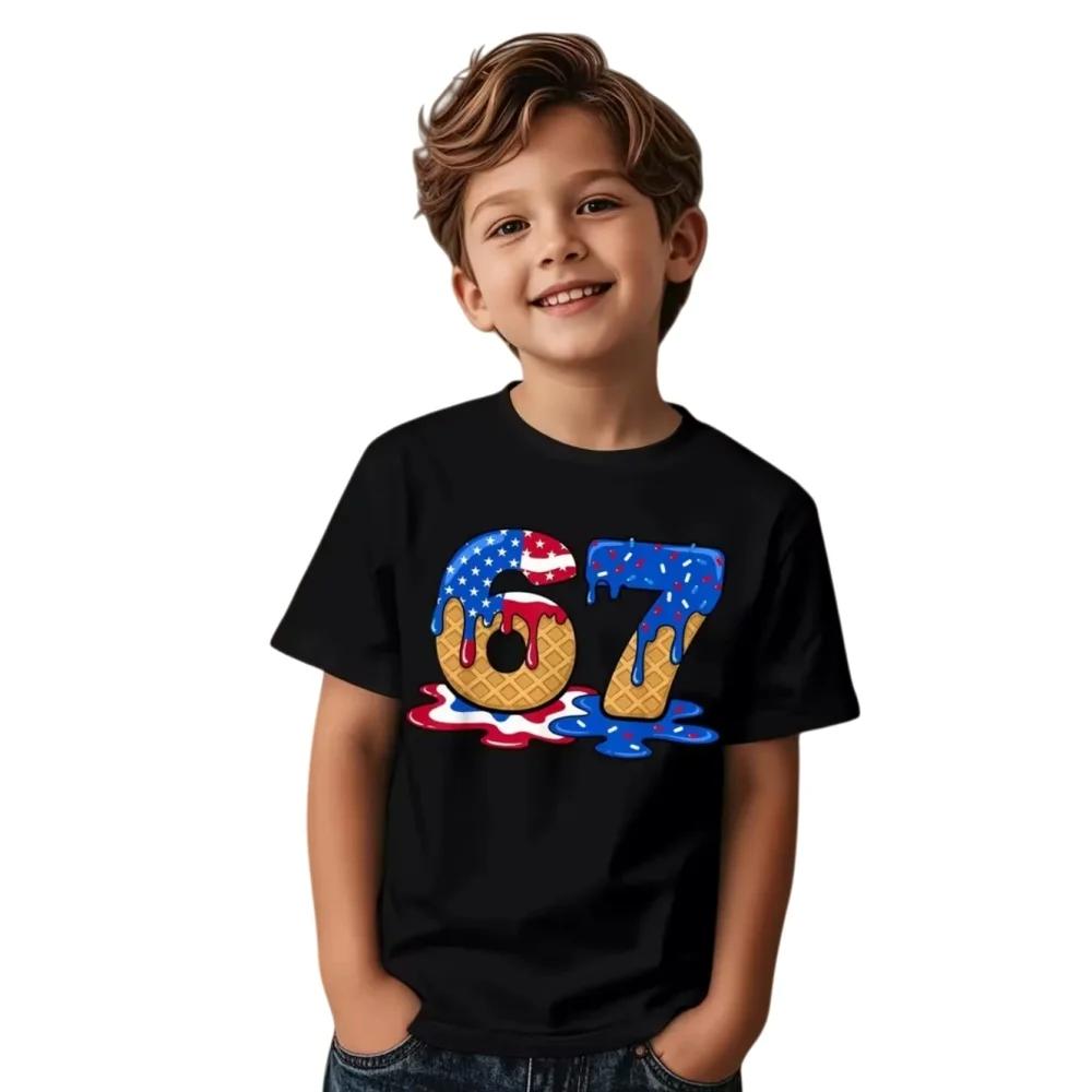 67 Print Men's T-Shirts Fashion Cool Summer Short-Sleeve Casual Crewneck Tops for Women Tees Top