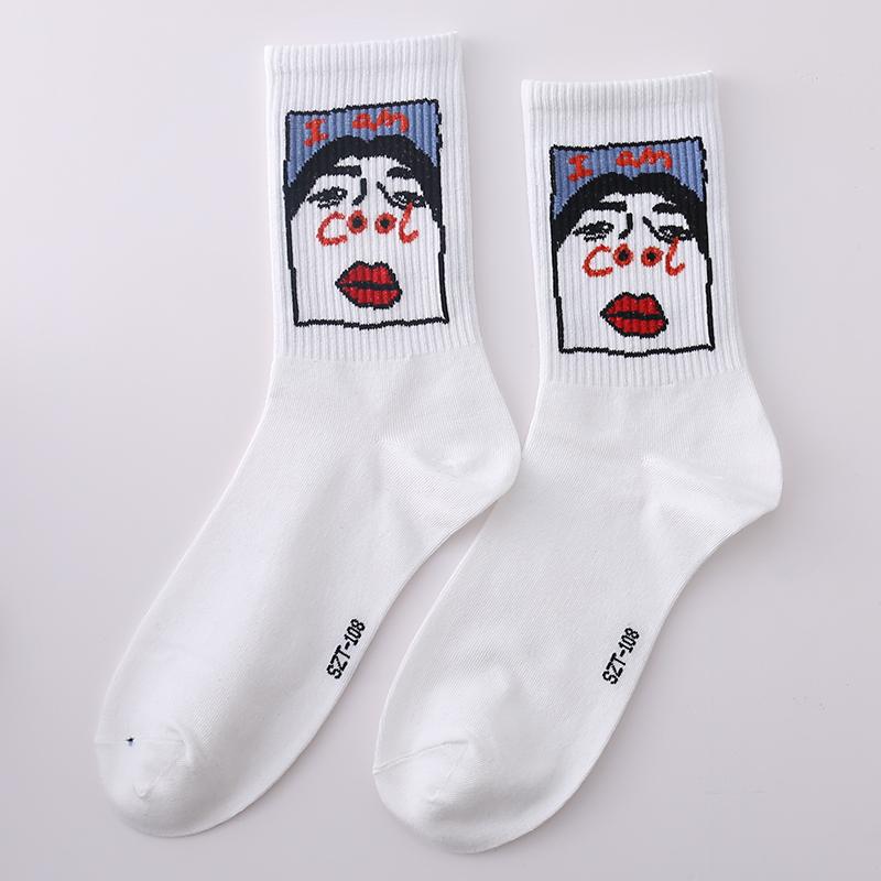 New Men's Socks Funny Men's  Crew Harajuku Hip Hop Thick Cotton Socks Women Novelty Cartoon Sock Combed Cotton Socks