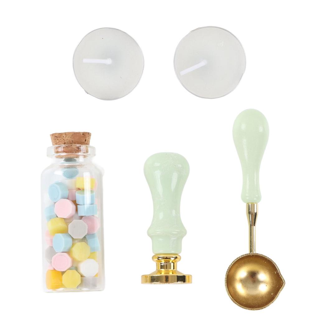 Wax Stamp Kit Retro Removable Handle Pattern Wax Stamp Sealing Kit for Envelope Invitation