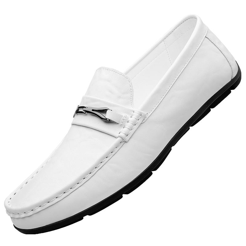 Lightweight Men's Leather Shoes Comfortable and Flat Bottomed Style Office and Work Business Plus Size  and Slip On