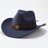 European and American men and women couple hats woolen western cowboy top hat trendy new minority woolen hat
