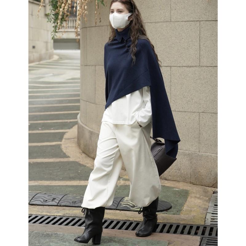 Johnature Autumn Winter French-style Fashionable Lazy Irregular Pullover Women Sweater Versatile Loose Comfortable Sweaters