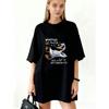 Oversized T Shirt Black Duck And Let It Hit Someone Else Graphic Print Casual Wear For Women