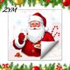Christmas Store Front Displays Santa Claus Window Clings, Reusable Static Holding Milk And Cookies Wall Stickers Glass Decals, Winter Holiday Sticker