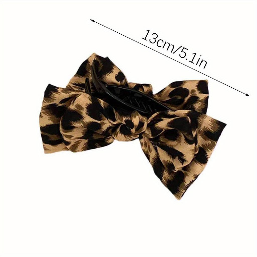 1pc Vintage Leopard Print Bow Premium Hair Grab Hair Accessory Is Suitable for Women To Wear