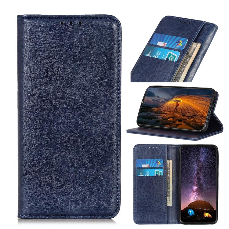 Custodia in Pelle a Flip Orizzontale con Texture Crazy Horse Magnetica per OnePlus Nord con Supporto e Scomparti per Carte e Portafoglio