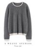 Women's 100% Cashmere Color Block Round Neck Pullover Sweater - Autumn/Winter Seven Gauge Single Ply Loose Fit