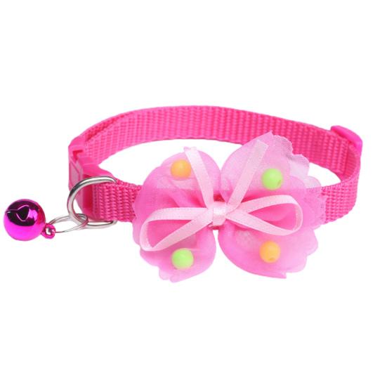 

Ошейник для домашних животных, однотонный праздничный наряд, изысканный милый ошейник для щенка и котенка с бантами розы красного