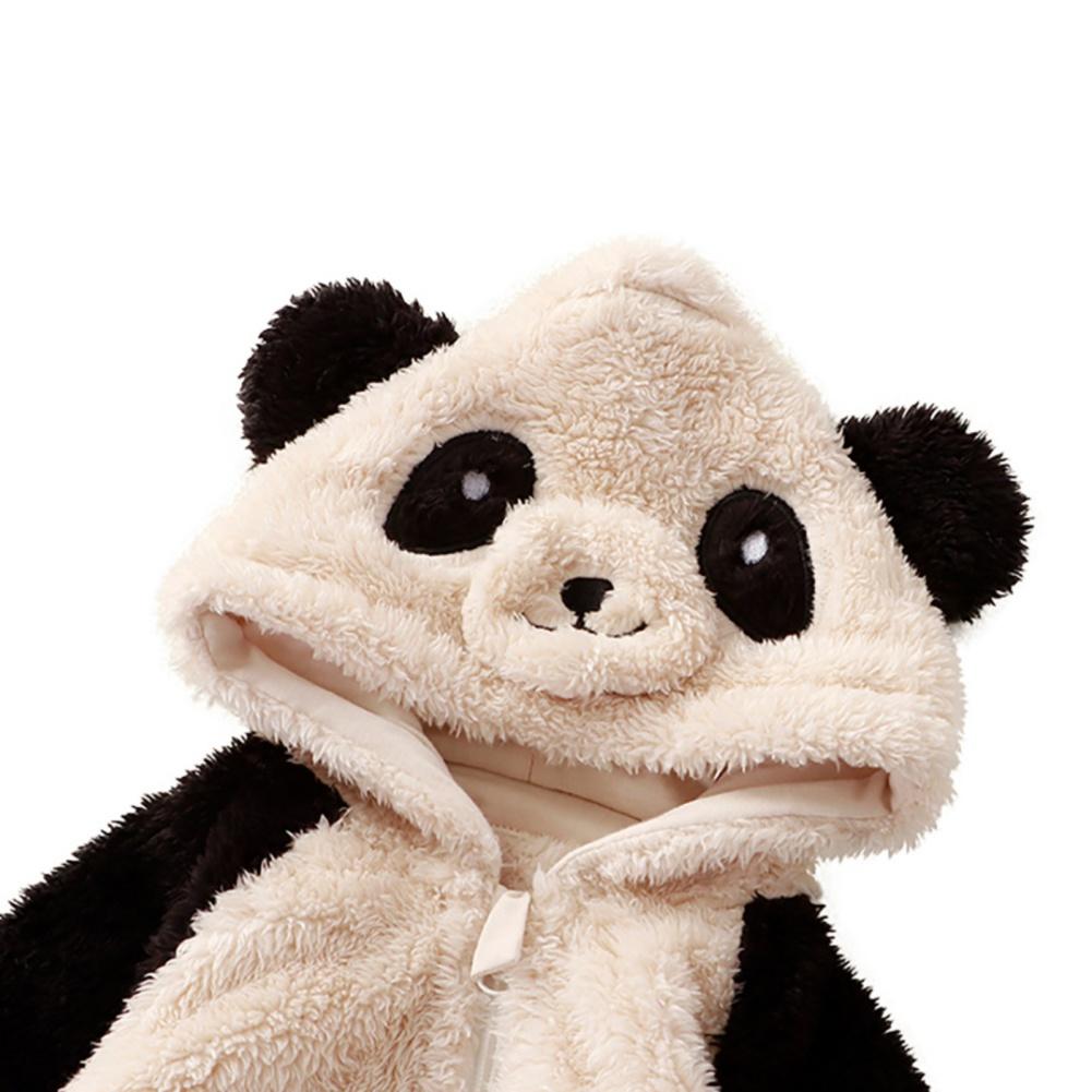 Detská plyšová kombinéza Kreslená panda králičia kombinéza s kapucňou Dojčatá Batoľatá Teplá kombinéza Jednodielne domáce oblečenie