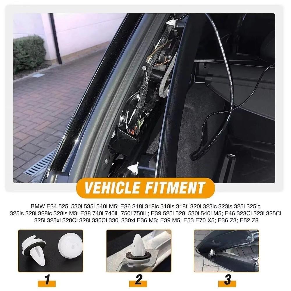 100pcs/set White Door Panel Clips Plastic Bumper Clips Durable Retainer Clips Car Interior