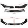 Universal 4-Piece Car Front Spoiler Kit - Front Lip with Red Trim, Bumper Corner Guards & Small Body Kit for Bumper Protection