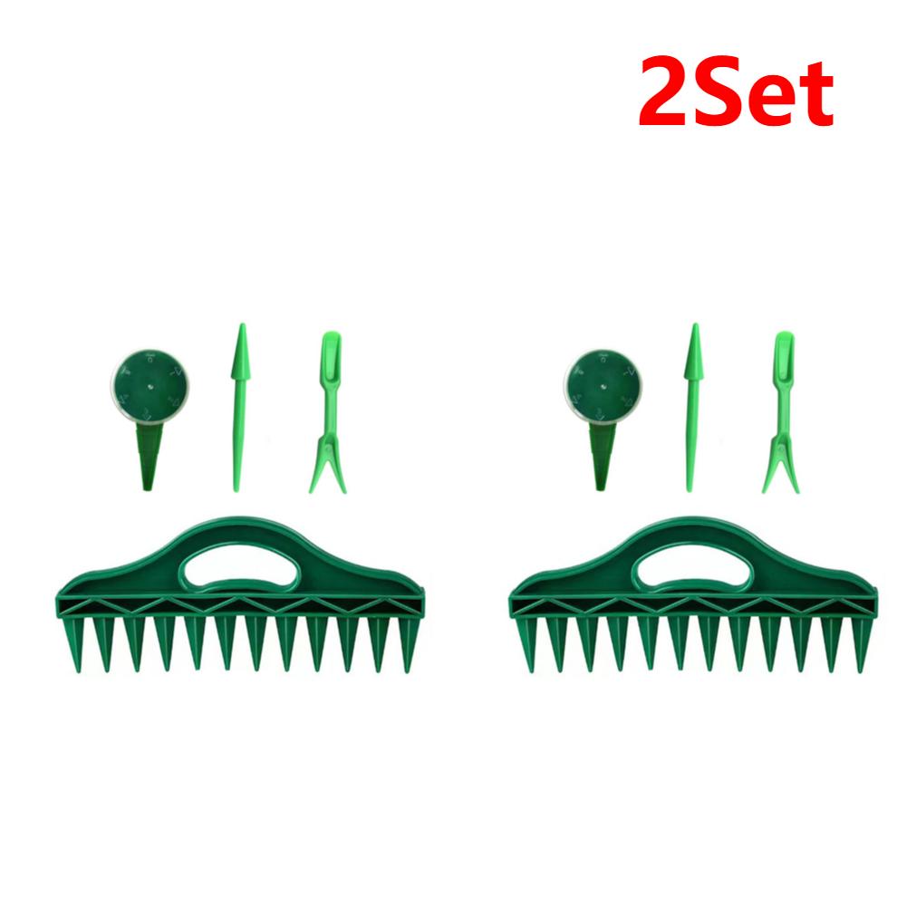 1-3Set 12 Holes Soil Digger Planter with Seedling Extractor Garden Seed Spacer Tool Garden Seeder Seeding Puncher for Garden