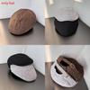 Simple Solid Color Cotton Linen Neutral Casual Beret For Autumn Casual Looks