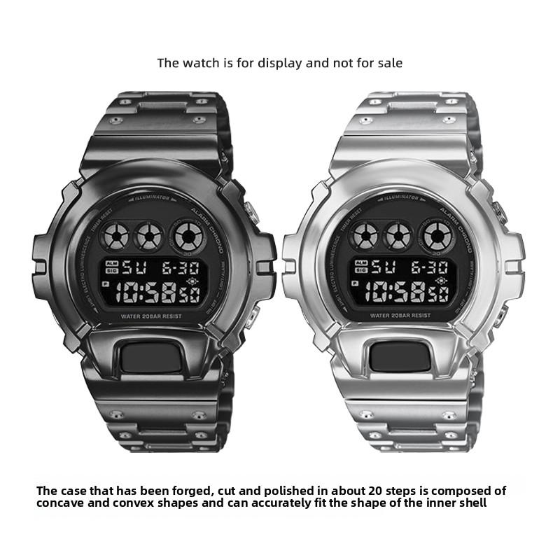 DW6900 Mod Kit metal case strap for Casio G-SHOCK DW-6900 modified stainless steel bezel diamond case bracelet watch accessories