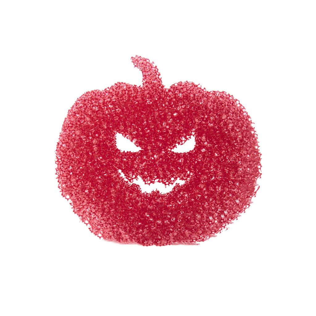 Halloween Cleaning Sponges Pumpkins Temperature Sensitive Non Scratch Household Cleaning Sponges For Dish Pots & Pans (Red, 10cm*9.5cm*4cm)