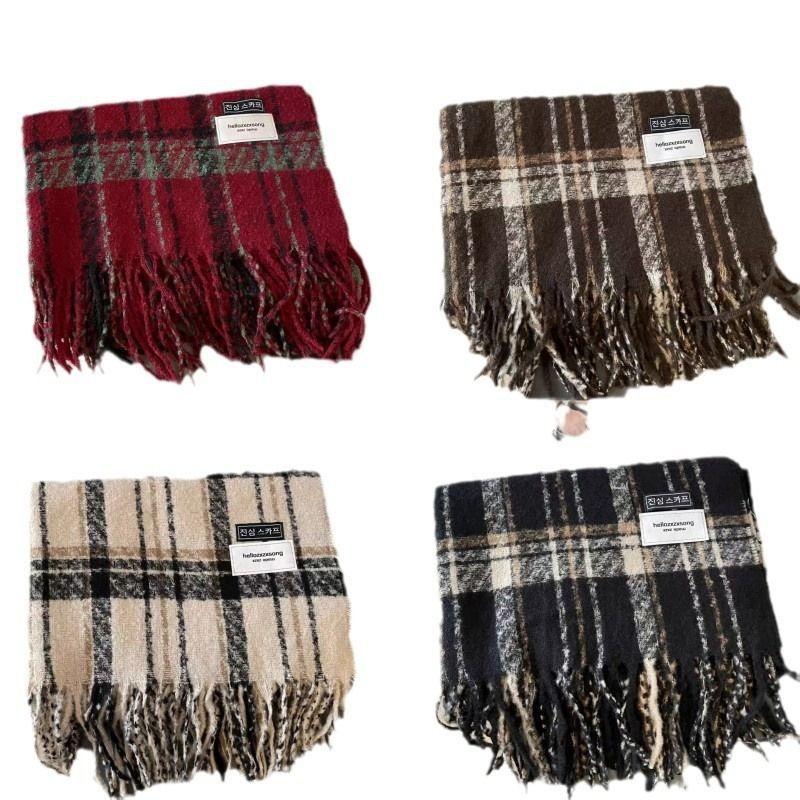 New plaid country towel three-line Christmas red versatile student couple warm scarf autumn and winter