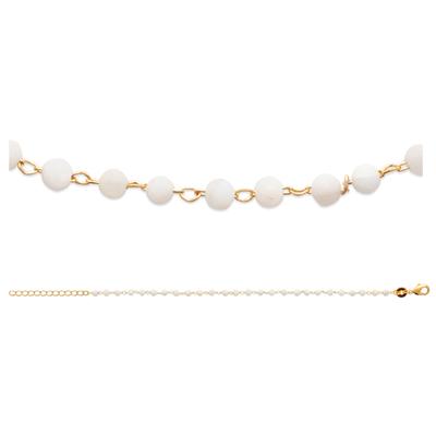 [R4105] - Gold Plated Bracelet 'Mineralia' Golden Moonstone - 3 Mm