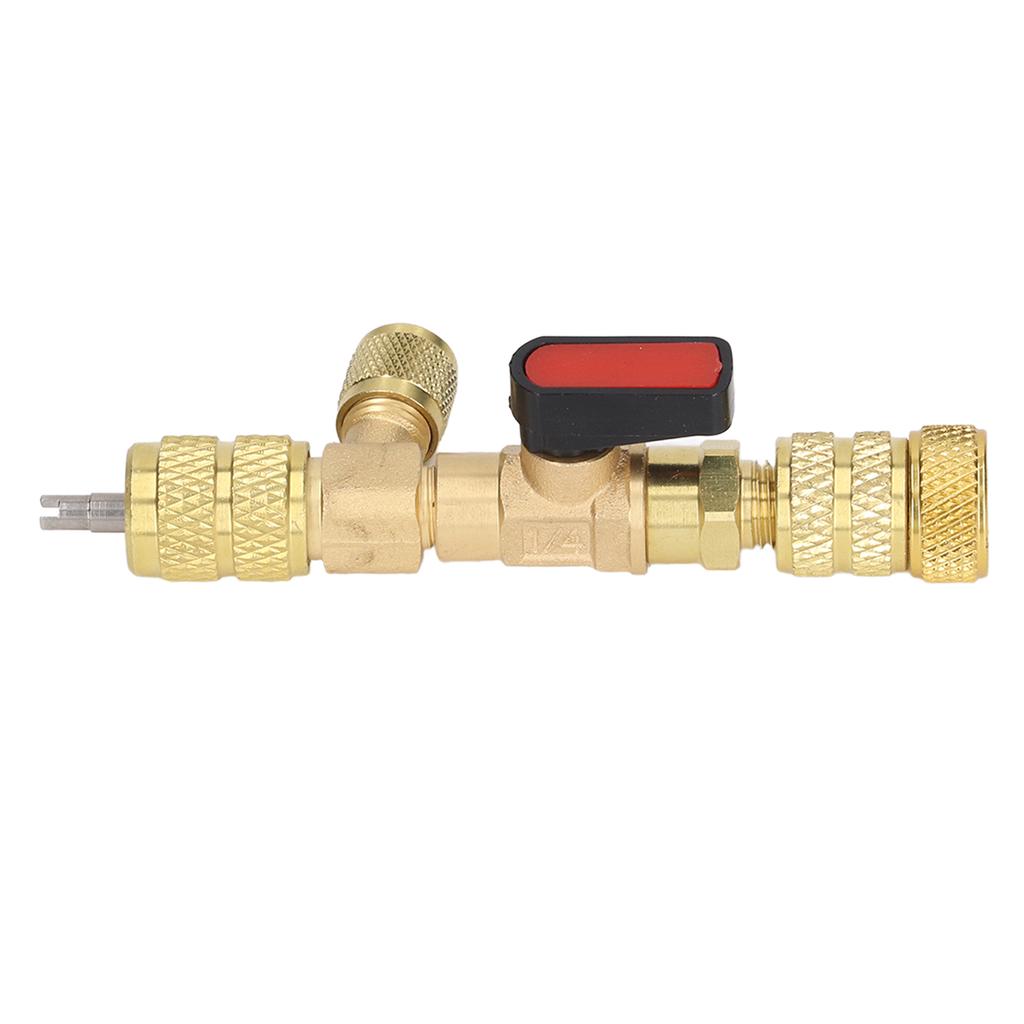 Valve Core Remover 1/4SAE 5/16SAE Port Air Conditioning Line Repair Tool for R12 R122 R410