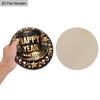 Happy New Year Wooden Sign with Top Hat Pattern - Celebrating The New Year Round Sign for Front Door, Wall Hanging Decor - Ideal Festival Decoration
