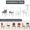 Set of 4 Elastic Chair Cover Dining Room Slipcovers Stretch Solid Removable Seat Protector Furniture Protector Office Home Decor