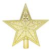 15cm Electroplated Gold Christmas Tree Top Star Ornament with Hollow Pattern
