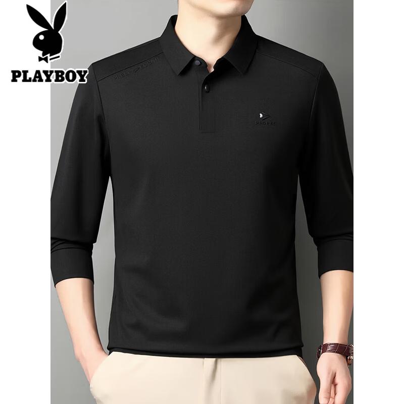 PLAYBOY Men's Long Sleeve Polo Shirt