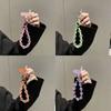 Skin-Textured Matte Beaded Keychain Pendant Anti-lost Mobile Chain Lanyard  For Women Girls