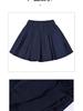 Girls' Black Pleated Cotton Skirt - Navy Blue School Uniform for Middle & Primary Students, Autumn Collection