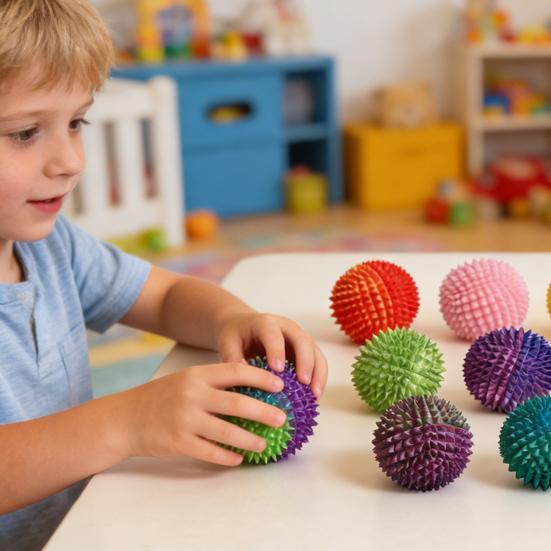 3D Printed Spiky Massage Ball Stress Relief Spiked Massager Roller Plantar Fasciitis Physical Therapy Hand Relief Tools