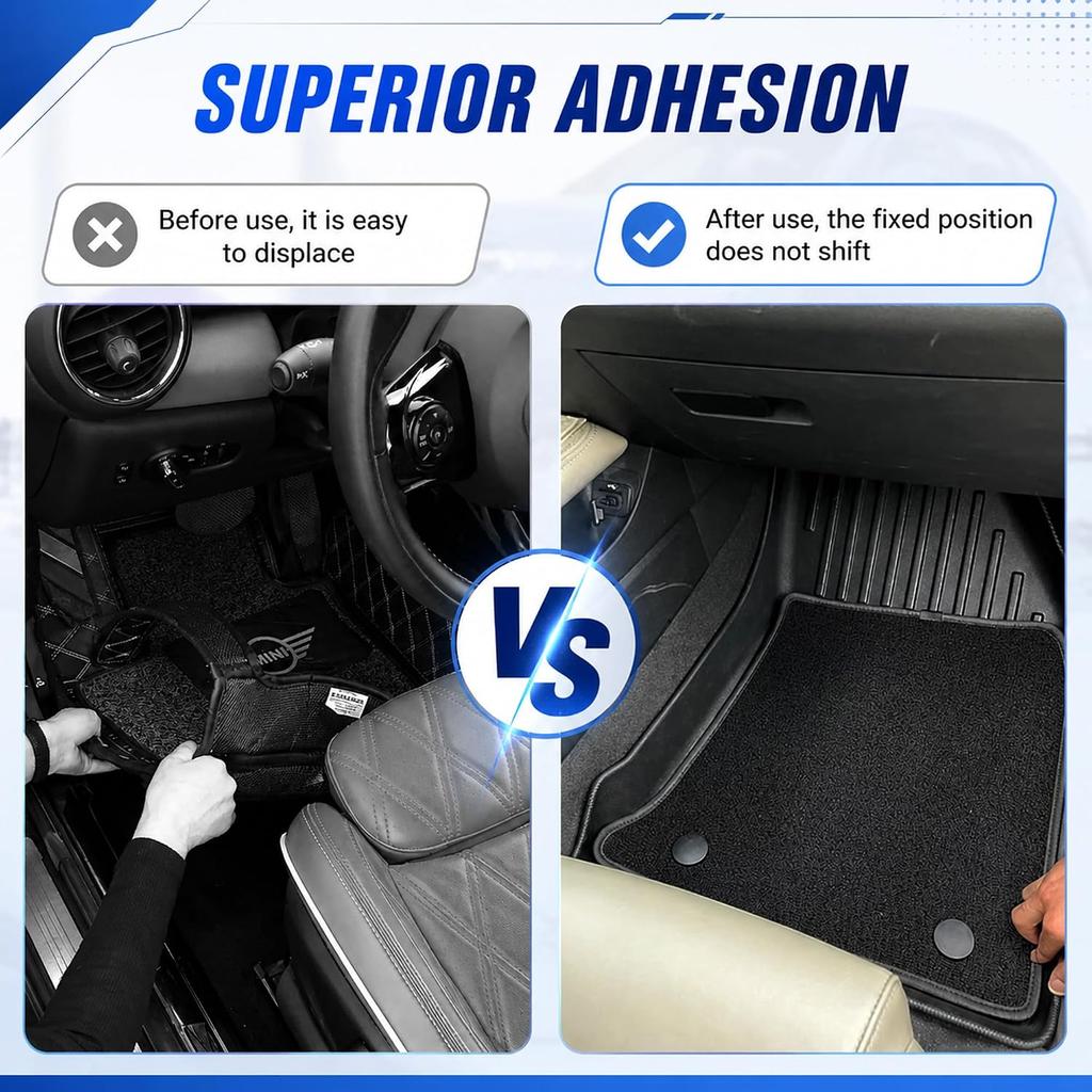20PCS Car Floor Mat Retainer,Strong Hook and Loop Car Mat Grippers Secure Items to Stop Sliding,Self-Adhesive Hidden Cars Floor Mats Clips for Auto