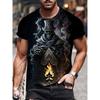 Zomer Dames Casual Mode Creatief Casual Dagelijks T-shirt Los Casual T-shirt 3D Digitale Kleur Geprint T-shirt