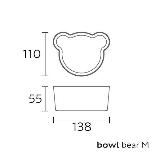 tak Kids' Dish, Bowl Bear Medium, Children's Bowl, Yellow, 11 x 13.8 x 5.5 cm (JTN-0131-YL)