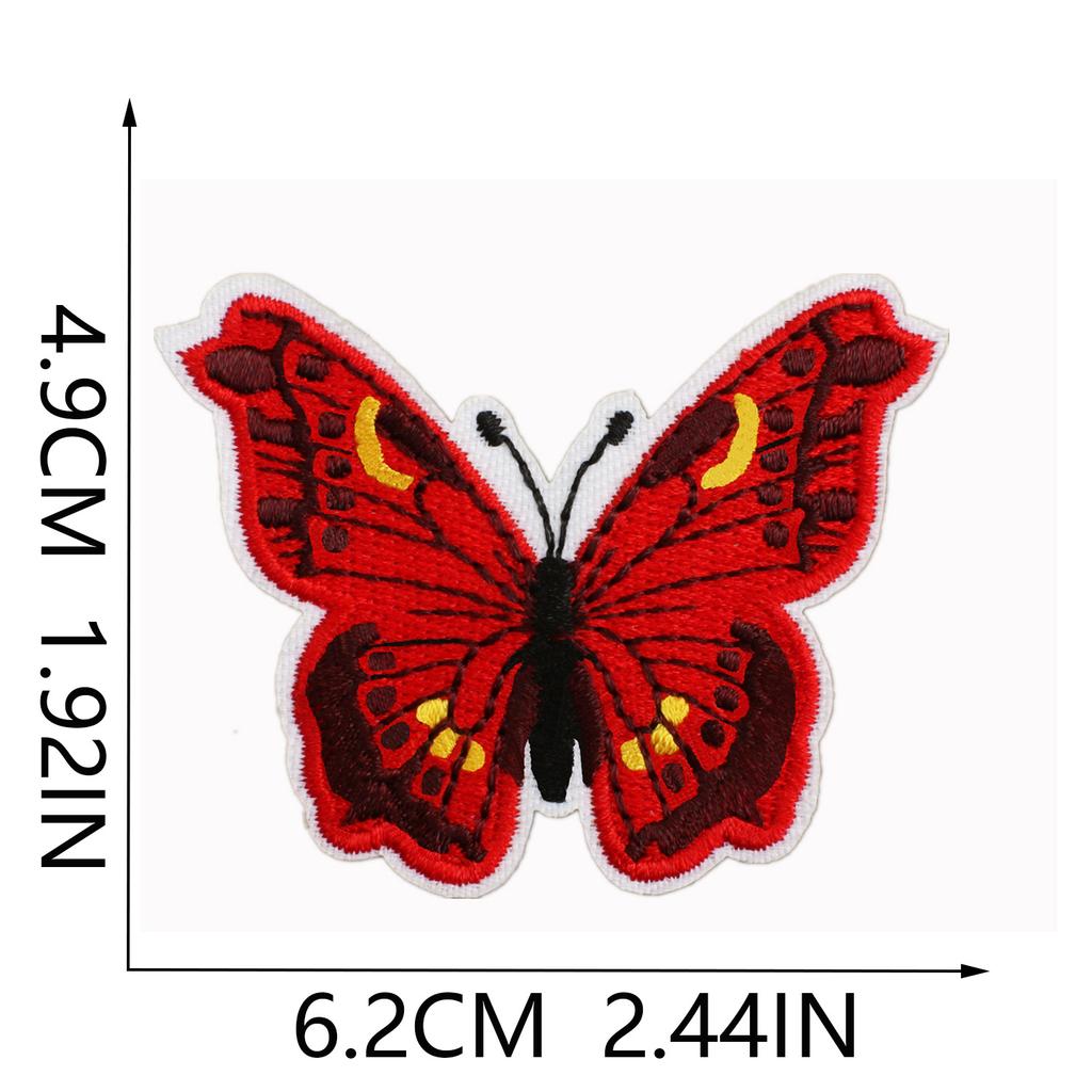 Butterfly World Embroidery Cloth Sticker Colored Flower Butterfly Computer Embroidery Label Clothes Decorative Patch Sticker Blue Butterfly